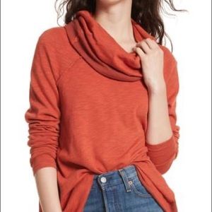 Free people orange cocoon pullover L